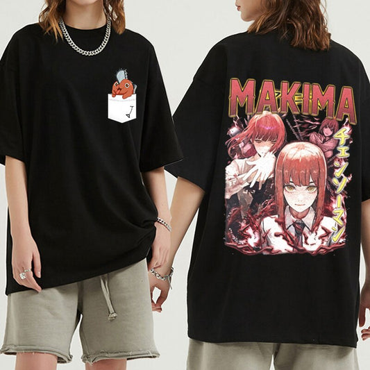 Pochita and Makima Graphic T-Shirt