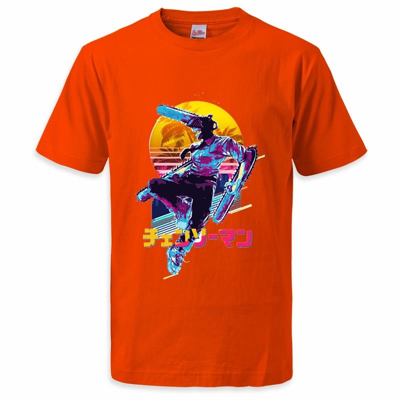 Denji Vapor Wave Chainsaw Man Shirt