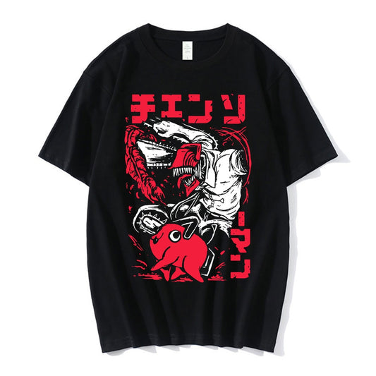 Denji and Pochita Chainsaw Man Graphic T-Shirt