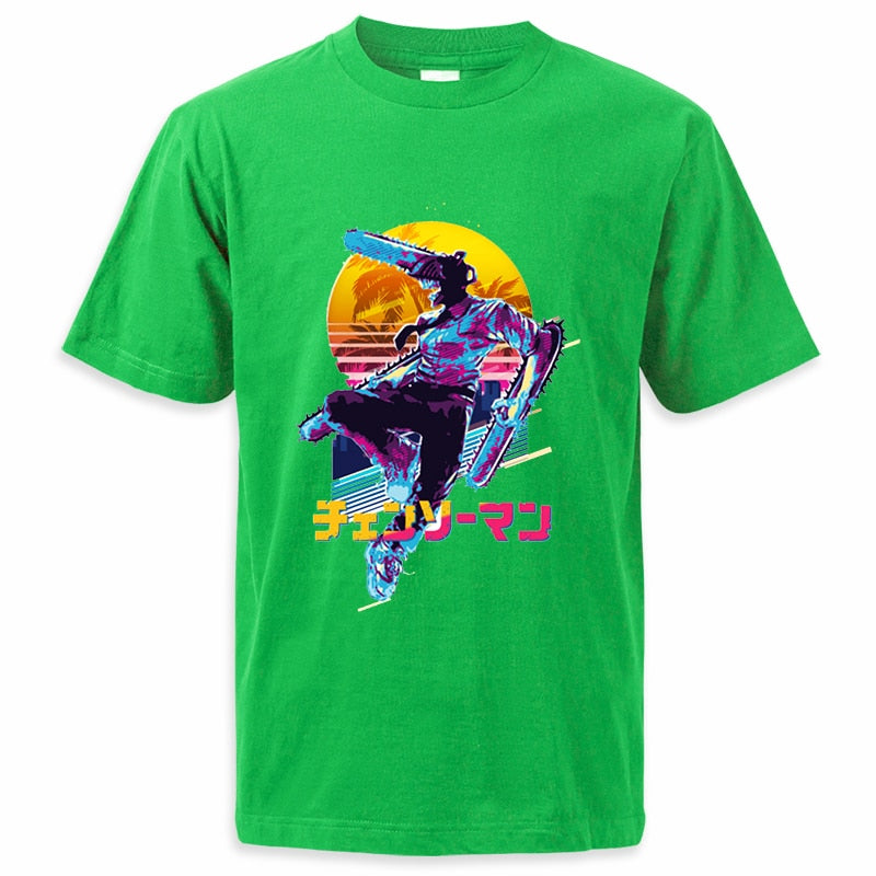 Denji Vapor Wave Chainsaw Man Shirt