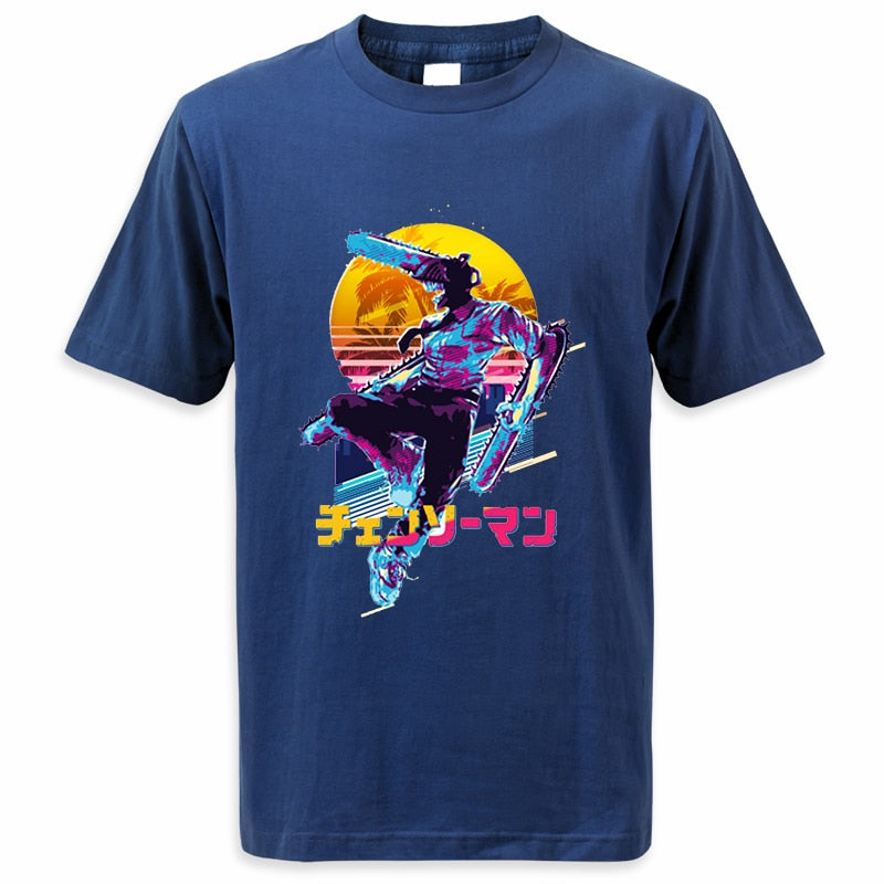 Denji Vapor Wave Chainsaw Man Shirt