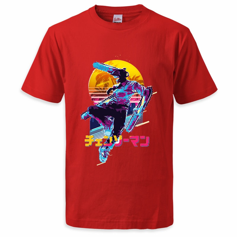 Denji Vapor Wave Chainsaw Man Shirt